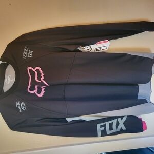 Fox Racing Black and Pink Jersey Large Womens